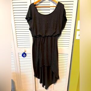 Delirious Dark Grey High Low Knit Dress Plus